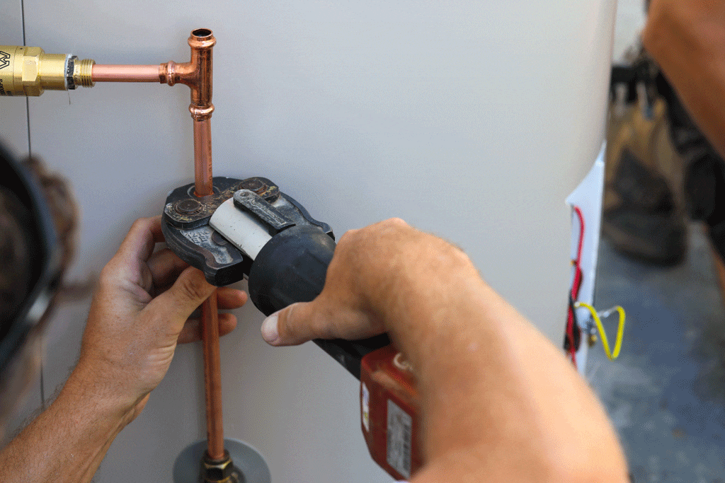 plumber installing water heater | water heater installation prescott az sedona az