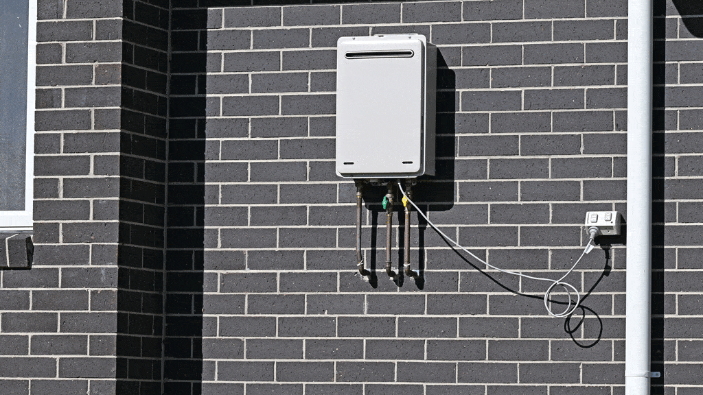 tankless water heater connected on wall outside house water heater installation prescott az sedona az 
