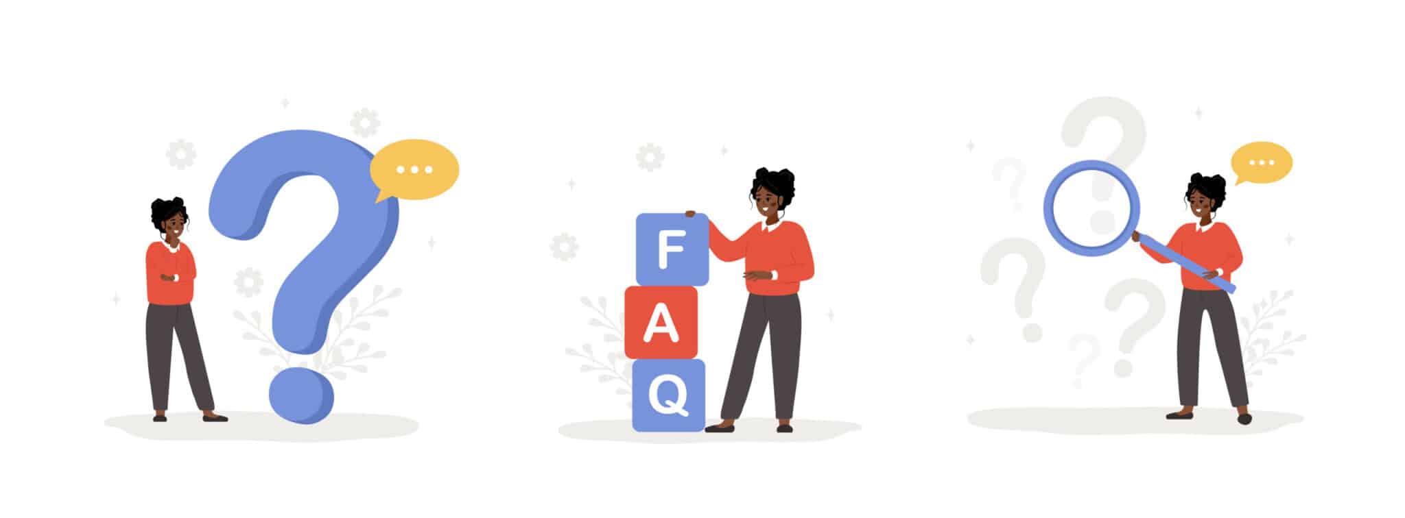 FAQ concept. A women ask questions and receive answers, cartoon style. FAQs for Expansion Tanks with Benjamin Franklin Plumbing in Prescott, AZ